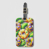 LILA GREEN GOLD MARDI GRAS KINGS CAKES GEPÄCKANHÄNGER (Vorderseite Vertikal)