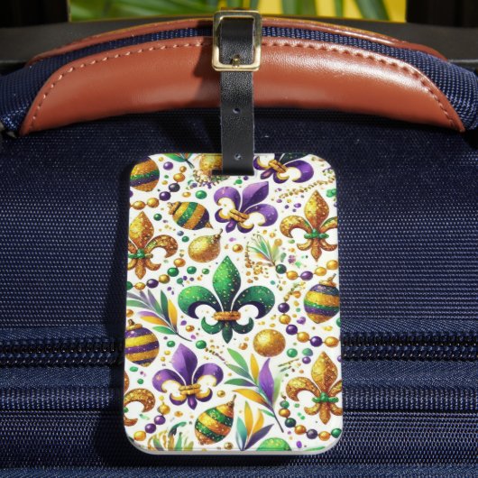 LILA GREEN GOLD MARDI GRAS LILIE GEPÄCKANHÄNGER (Vorderseite Insitu 2)