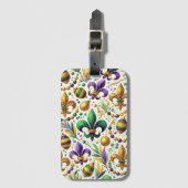 LILA GREEN GOLD MARDI GRAS LILIE GEPÄCKANHÄNGER (Vorderseite Vertikal)