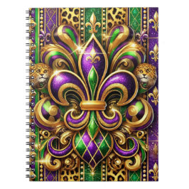 LILA GREEN GOLD MARDI GRAS LILIE NOTIZBLOCK