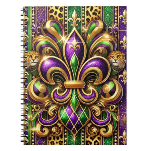LILA GREEN GOLD MARDI GRAS LILIE NOTIZBLOCK (Vorderseite)