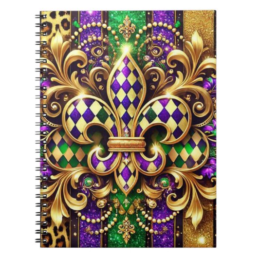 LILA GREEN GOLD MARDI GRAS LILIE NOTIZBLOCK (Vorderseite)