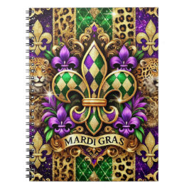LILA GREEN GOLD MARDI GRAS LILIE NOTIZBLOCK