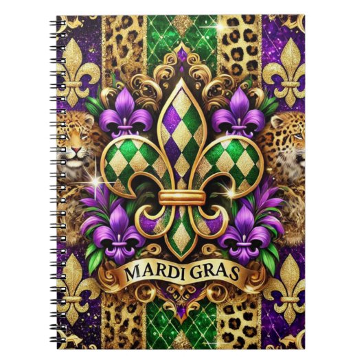 LILA GREEN GOLD MARDI GRAS LILIE NOTIZBLOCK (Vorderseite)