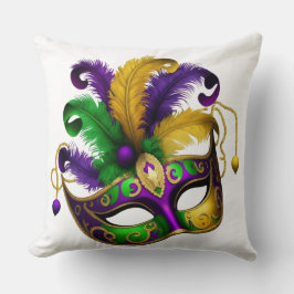 LILA GREEN GOLD MARDI GRAS MASK KISSEN
