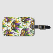 LILA GREEN GOLD MARDI GRAS MASKS GEPÄCKANHÄNGER (Vorderseite (Horizontal))