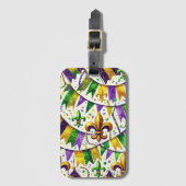 LILA GREEN GOLD MARDI GRAS PENNANTS GEPÄCKANHÄNGER (Vorderseite Vertikal)