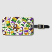 LILA GREEN GOLD MARDI GRAS PENNANTS GEPÄCKANHÄNGER (Vorderseite (Horizontal))
