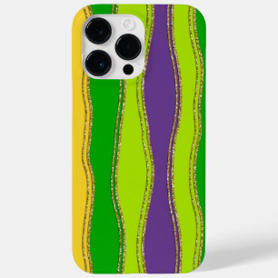LILA GREEN GOLD MARDI GRAS STRIPES Case-Mate iPhone 14 PRO MAX HÜLLE