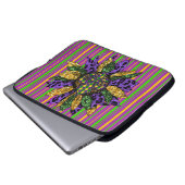 LILA GREEN GOLD MARDI GRAS SUNFLOWER LAPTOPSCHUTZHÜLLE (Vorne Knopf)