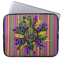 LILA GREEN GOLD MARDI GRAS SUNFLOWER LAPTOPSCHUTZHÜLLE