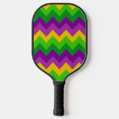 LILA GREEN GOLD MARDI GRAS ZIG ZAG STRIPES PICKLEBALL SCHLÄGER (Rückseite)
