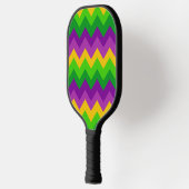 LILA GREEN GOLD MARDI GRAS ZIG ZAG STRIPES PICKLEBALL SCHLÄGER (Links)