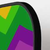 LILA GREEN GOLD MARDI GRAS ZIG ZAG STRIPES PICKLEBALL SCHLÄGER (Linke Seite)