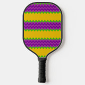 LILA GREEN GOLD MARDI GRAS ZIG ZAG STRIPES PICKLEBALL SCHLÄGER (Rückseite)