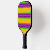 LILA GREEN GOLD MARDI GRAS ZIG ZAG STRIPES PICKLEBALL SCHLÄGER (Links)