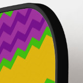 LILA GREEN GOLD MARDI GRAS ZIG ZAG STRIPES PICKLEBALL SCHLÄGER (Linke Seite)