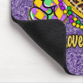 LILA GREEN GOLD PEACE LIEBE MARDI GRAS MOUSEPAD (Ecke)