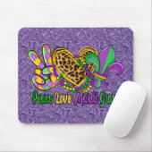 LILA GREEN GOLD PEACE LIEBE MARDI GRAS MOUSEPAD (Mit Mouse)