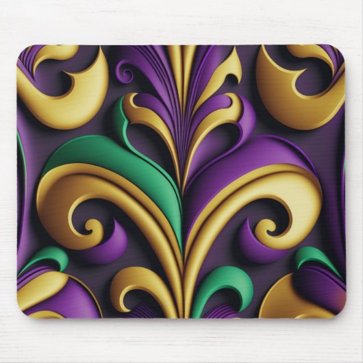 LILA GREEN GOLDMARDI GRAS FLEUR DI LIS MOUSEPAD (Vorne)