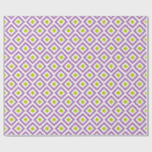 Lila Green Ikat Muster Geschenkpapier (Flach)