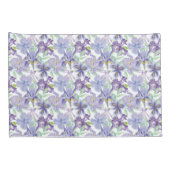 Lila Green Iris Floral Blume Aquarell Kissenbezug (Rückseite-Rechts)