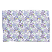 Lila Green Iris Floral Blume Aquarell Kissenbezug (Vorderseite-Links)