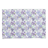 Lila Green Iris Floral Blume Aquarell Kissenbezug (Vorderseite-Rechts)