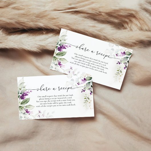 Lila Green Lavender Rezept Card Begleitkarte