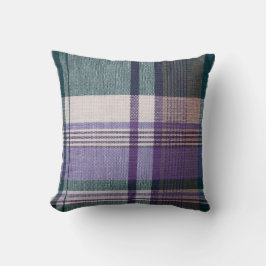 Lila Green Madras-Muster-Gemisch Kissen