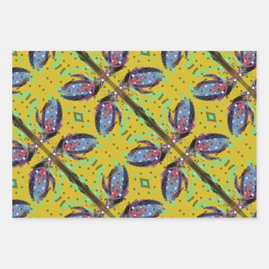 Lila Green malerisch Geschenkpapier Set (Vorderseite 2)