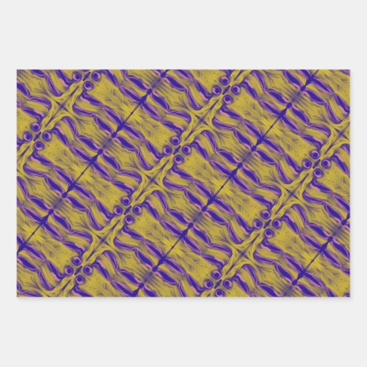 Lila Green malerisch Geschenkpapier Set (Vorderseite)