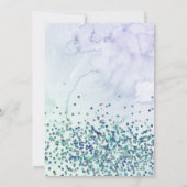 Lila Green Modern Glitzer Mermaid Babydusche Einladung (Rückseite)