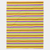 LILA GREEN ORANGE YELLOW WHITE STRIPES FLEECEDECKE (Vorderseite)