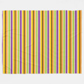 LILA GREEN ORANGE YELLOW WHITE STRIPES FLEECEDECKE (Vorderseite (Horizontal))