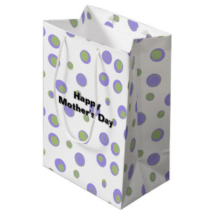 Lila Green Polka Dot Modern Mittlere Geschenktüte