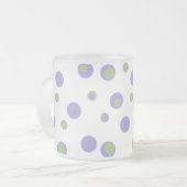 Lila Green Polka Dots Mit Monogramm Mattglastasse (Vorderseite Links)