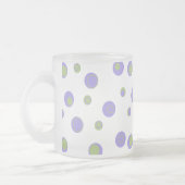 Lila Green Polka Dots Mit Monogramm Mattglastasse (Links)