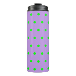 Lila Green Polka Dots Thermosbecher