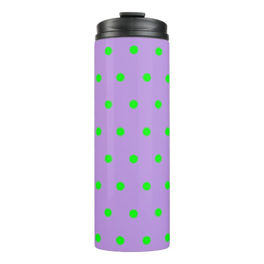 Lila Green Polka Dots Thermosbecher (Vorderseite)