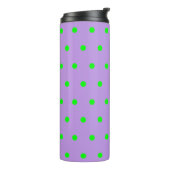 Lila Green Polka Dots Thermosbecher (Nach links gedreht)