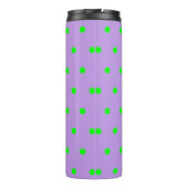 Lila Green Polka Dots Thermosbecher (Rückseite)