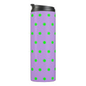 Lila Green Polka Dots Thermosbecher (Nach rechts gedreht)
