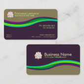 Lila Green Ribbons-Visitenkarte Visitenkarte (Vorne/Hinten)