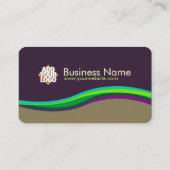 Lila Green Ribbons-Visitenkarte Visitenkarte (Rückseite)