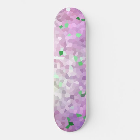 Lila Green Sparkle Space Skateboard (Vorderseite)
