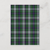 Lila Green Tartan Thistle Wedding RSVP Card (Rückseite)