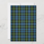 Lila Green Thistle Mackenzie Tartan Wedding Einladung (Rückseite)