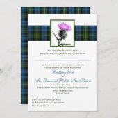 Lila Green Thistle Mackenzie Tartan Wedding Einladung (Vorne/Hinten)