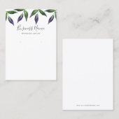 Lila Green Watercolor Leaf Earl Display Visitenkarte (Vorne/Hinten)